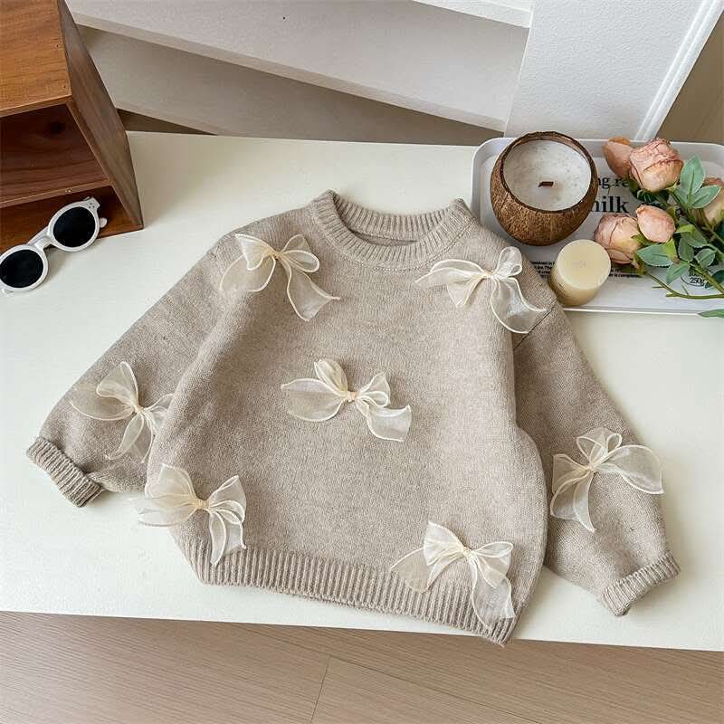Little Girls Holiday Bow Sweater