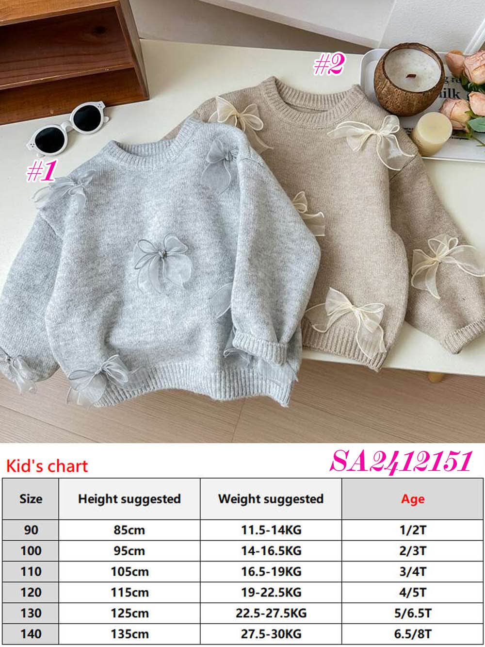 Little Girls Holiday Bow Sweater