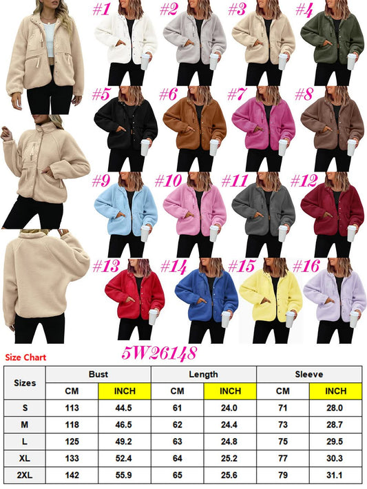 Fleece Button Down Sherpa Jacket