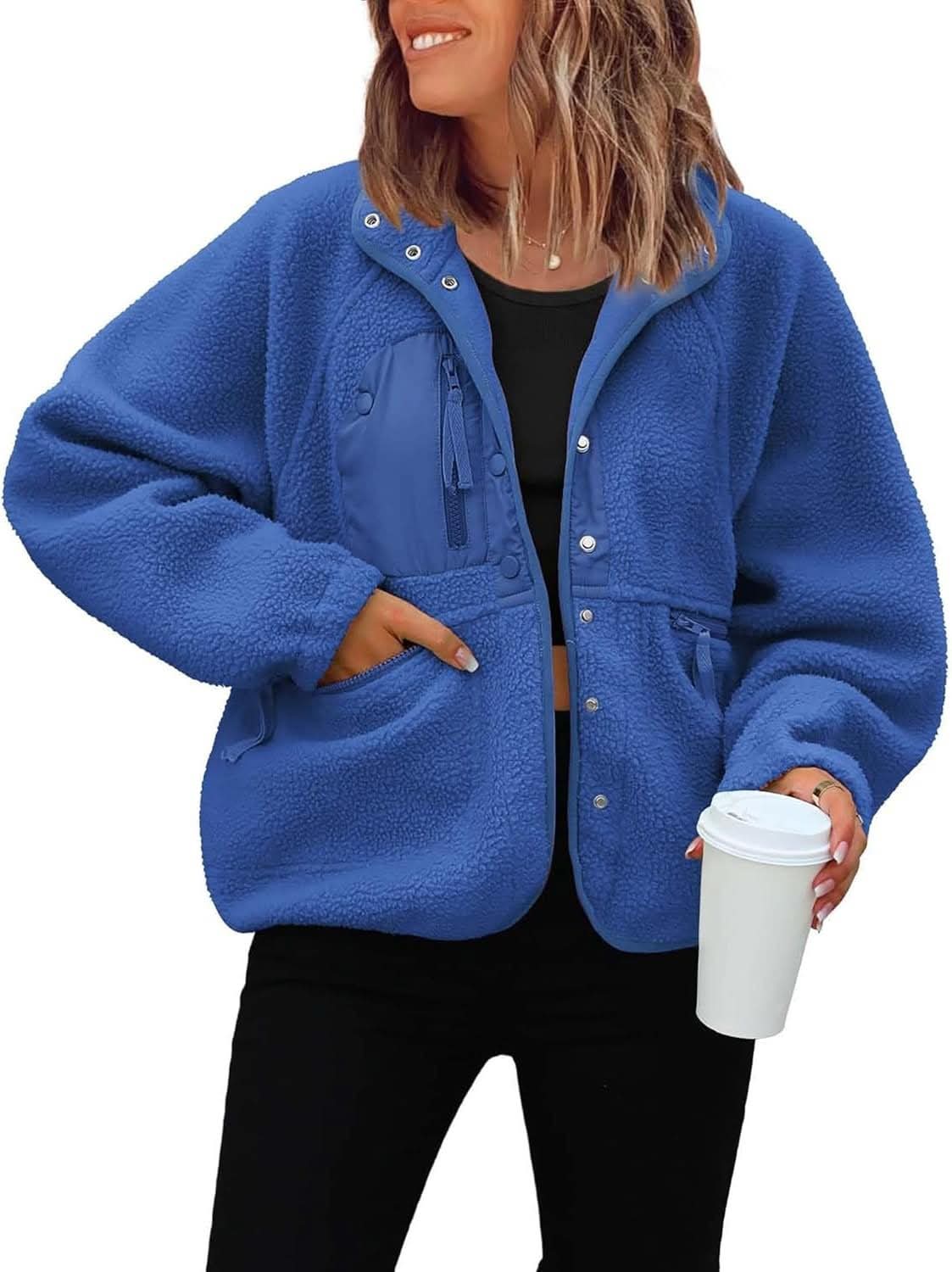 Fleece Button Down Sherpa Jacket