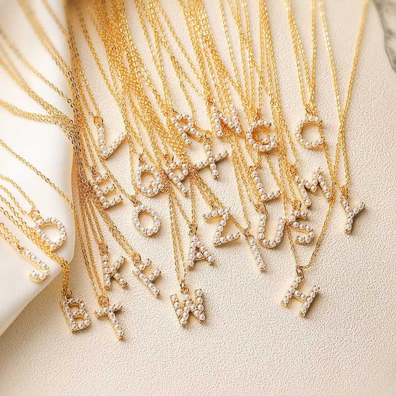 Preorder: Initial Pearl Charm Necklace