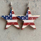 *RTS* Patriotic Wooden Earrings