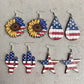 *RTS* Patriotic Wooden Earrings