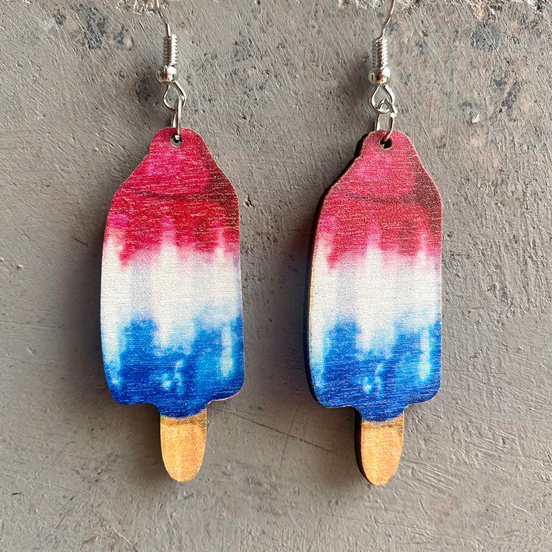 *RTS* Patriotic Wooden Earrings